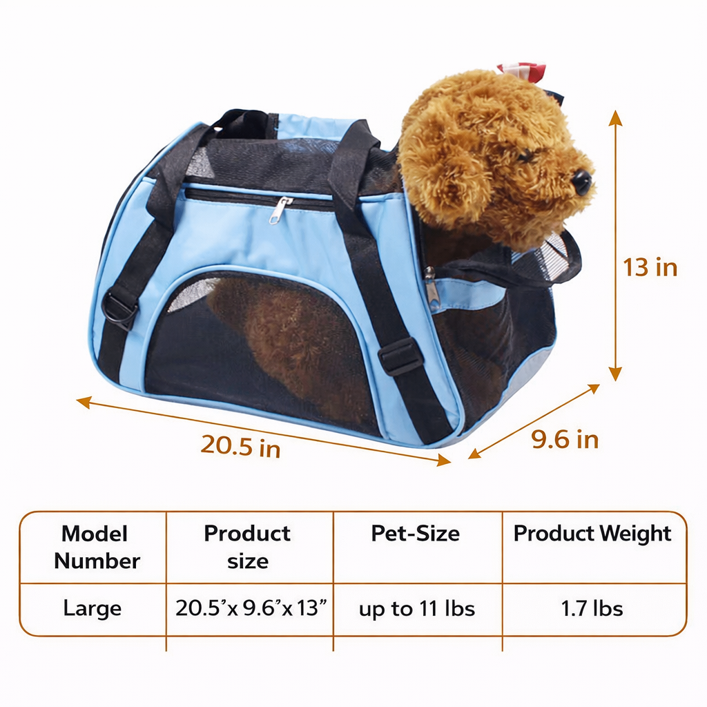 Comfort Mesh Pet Travel Carrier Bag for Cats & Small Dogs