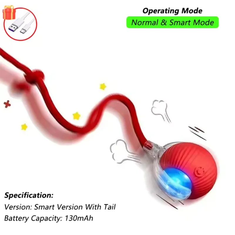 Smart Automatic Rolling Pet Ball – Interactive Fun for Curious Cats