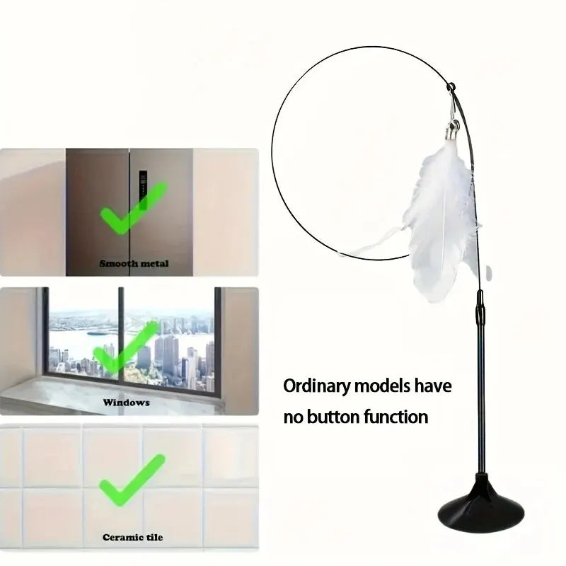 Interactive Cat Teaser Toy with Suction Cup – Fun, Exercise & Mental Stimulation