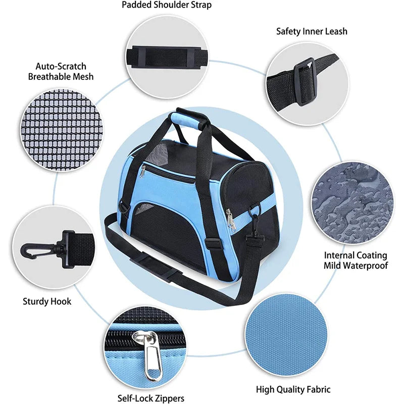Comfort Mesh Pet Travel Carrier Bag for Cats & Small Dogs
