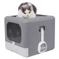 Modern Enclosed Cat Litter Box with Odour Control