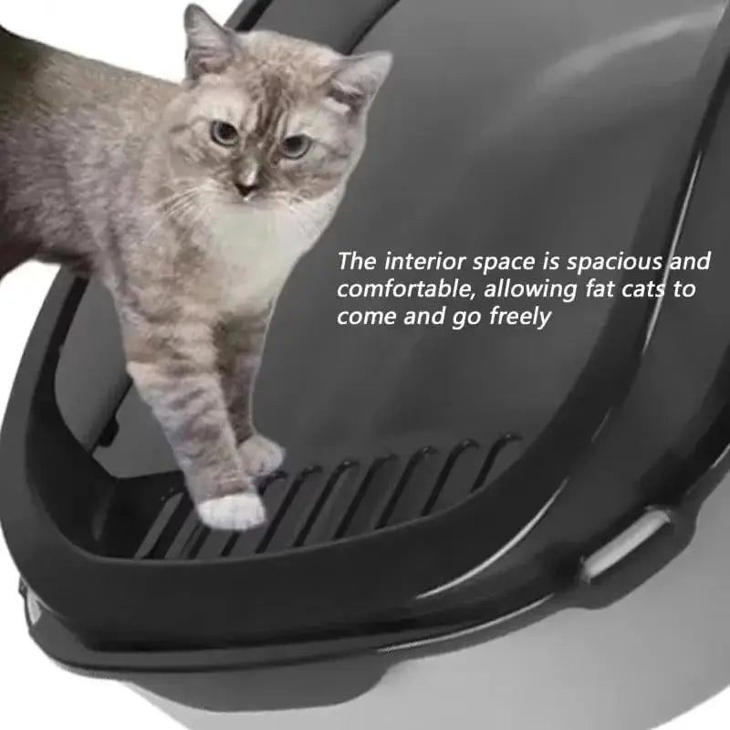 Hygienic Semi-Enclosed Cat Litter Tray – Cleaner Space, Happier Cat