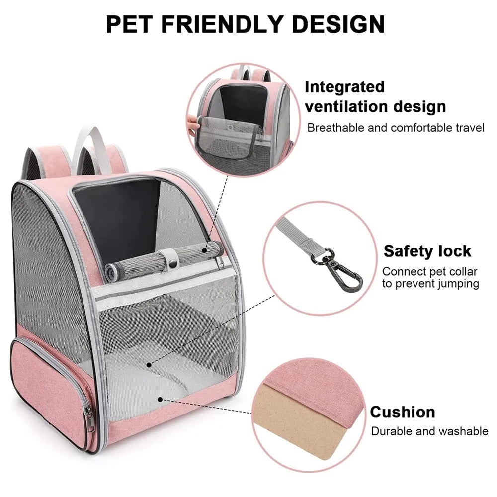 Breathable Pet Carrier Backpack for Cats & Small Dogs