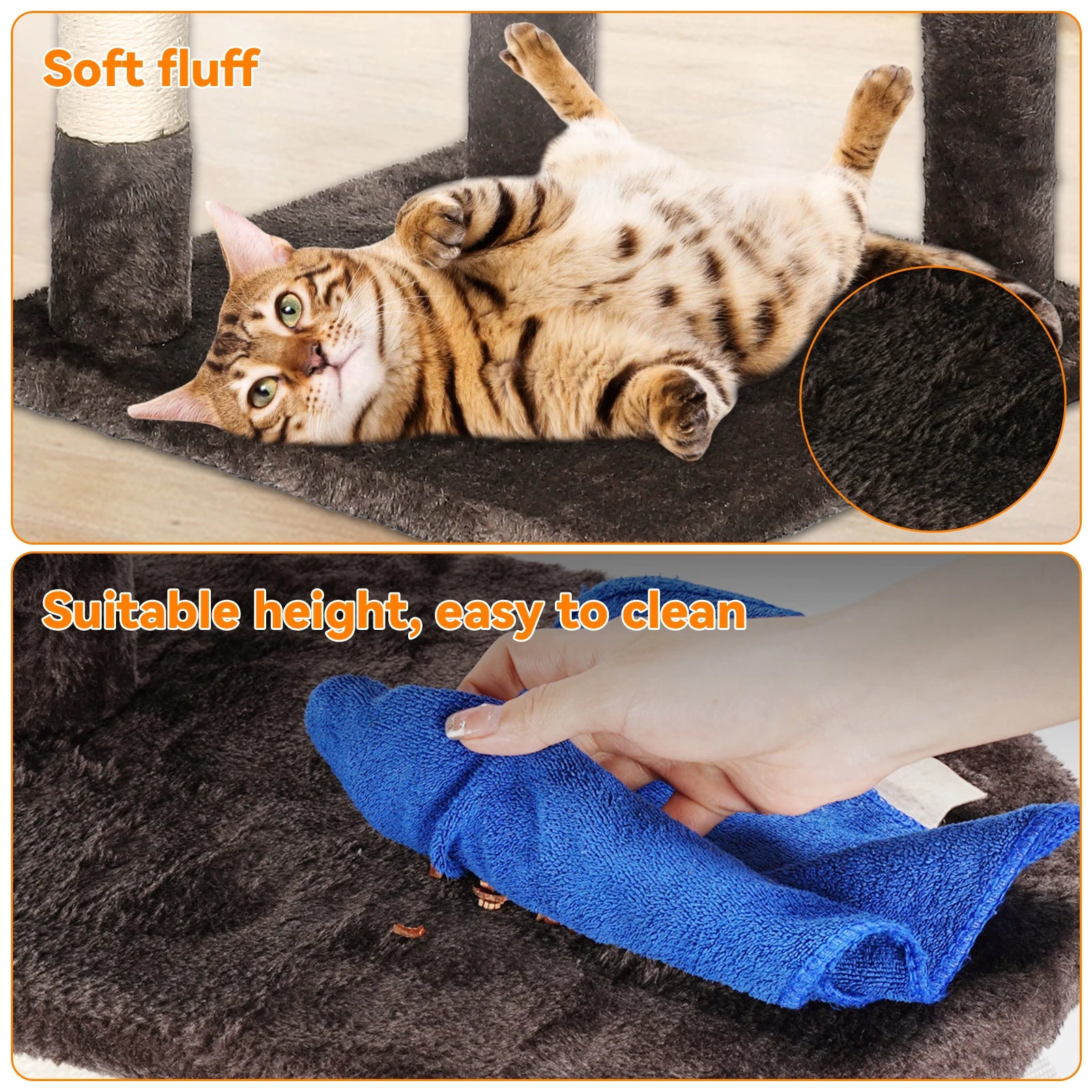 Luxury Multi-Level Cat Tree with Scratching Posts & Cosy Hideaway