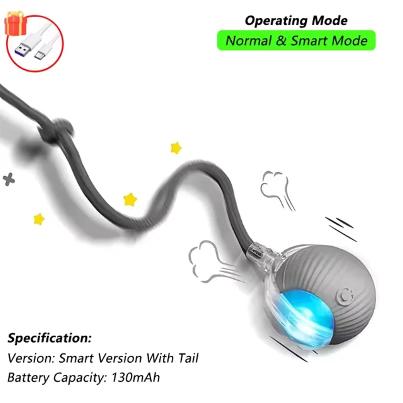 Smart Automatic Rolling Pet Ball – Interactive Fun for Curious Cats
