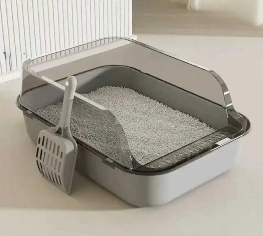 Hygienic Semi-Enclosed Cat Litter Tray – Cleaner Space, Happier Cat