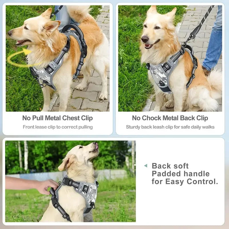 No-Pull Dog Harness with Front & Back Clips – Comfortable Control for Daily Walks